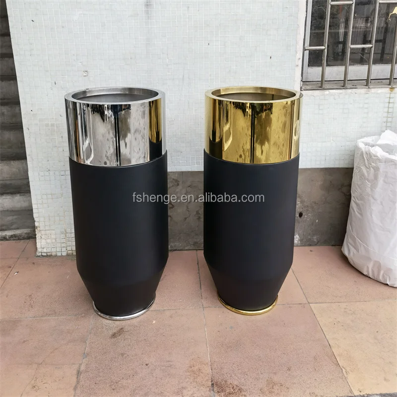Home Decor Luxury Flower Pot Planter Modern Hotel Golden Large Plant Pot / Garden Big Gold Floor Flower Vase for living room