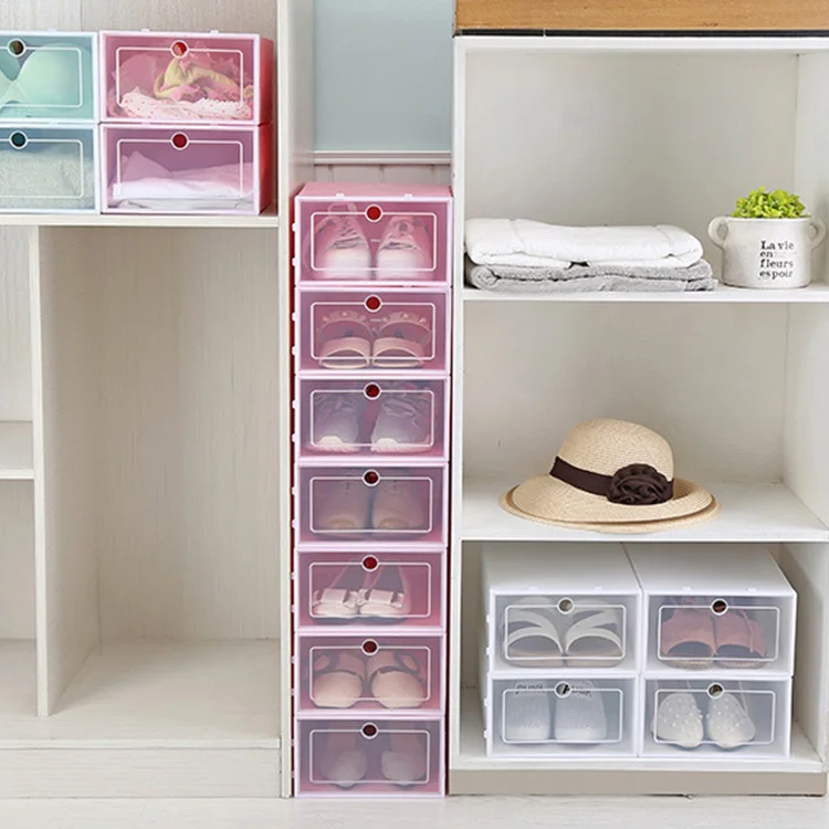 Wholesale Stackable Acrylic Clear Custom Plastic Shoe Box Storage Box Organizer For Sneakers
