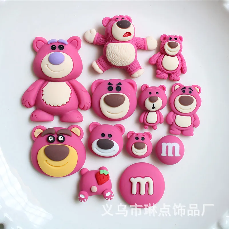 diy resin jewelry patch strawberry bear mobile phone shell refrigerator sticker storage box keychain pendant material