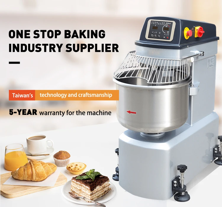 Chinese Commercial 380v Flour Mixer Bakery Machine 20kg 25kg Dough Kneading Spiral Mixer For Bakery