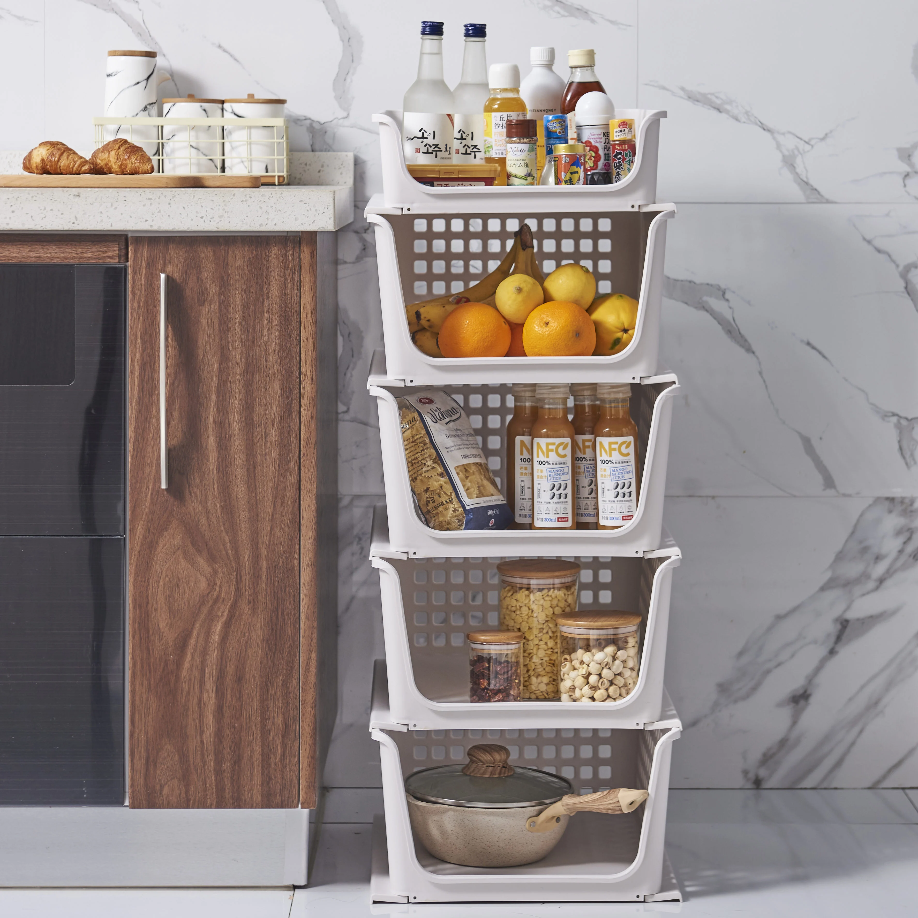 Многофункциональная Корзина для хранения для спальни и кухни, компактный контейнер для хранения