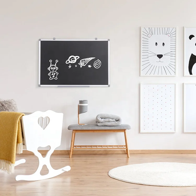 School wall hang aluminium frame magnetic black chalk board standard size classroom chalkboard blackboard