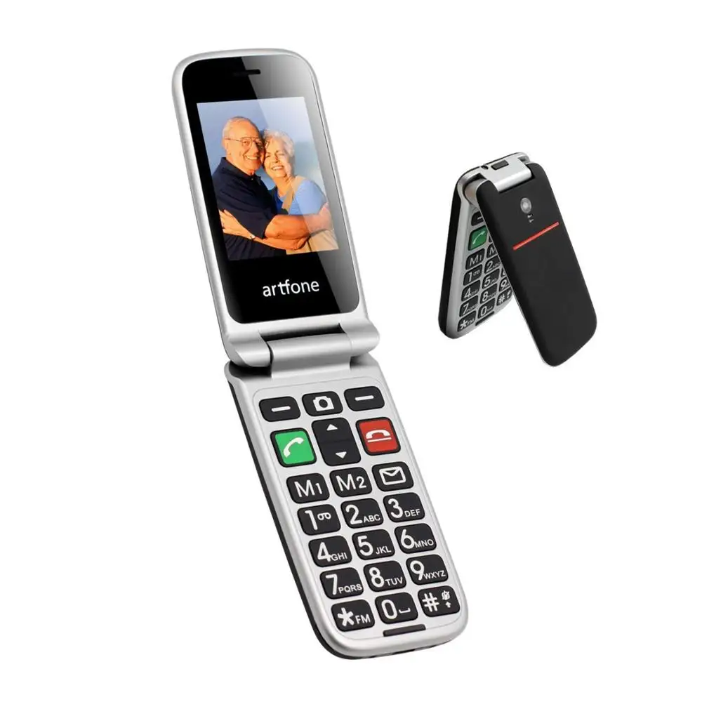 Artfone CF241A GSM раскладушка с большой кнопкой мобильный телефон для пожилых людей телефон-раскладушка SOS-черный