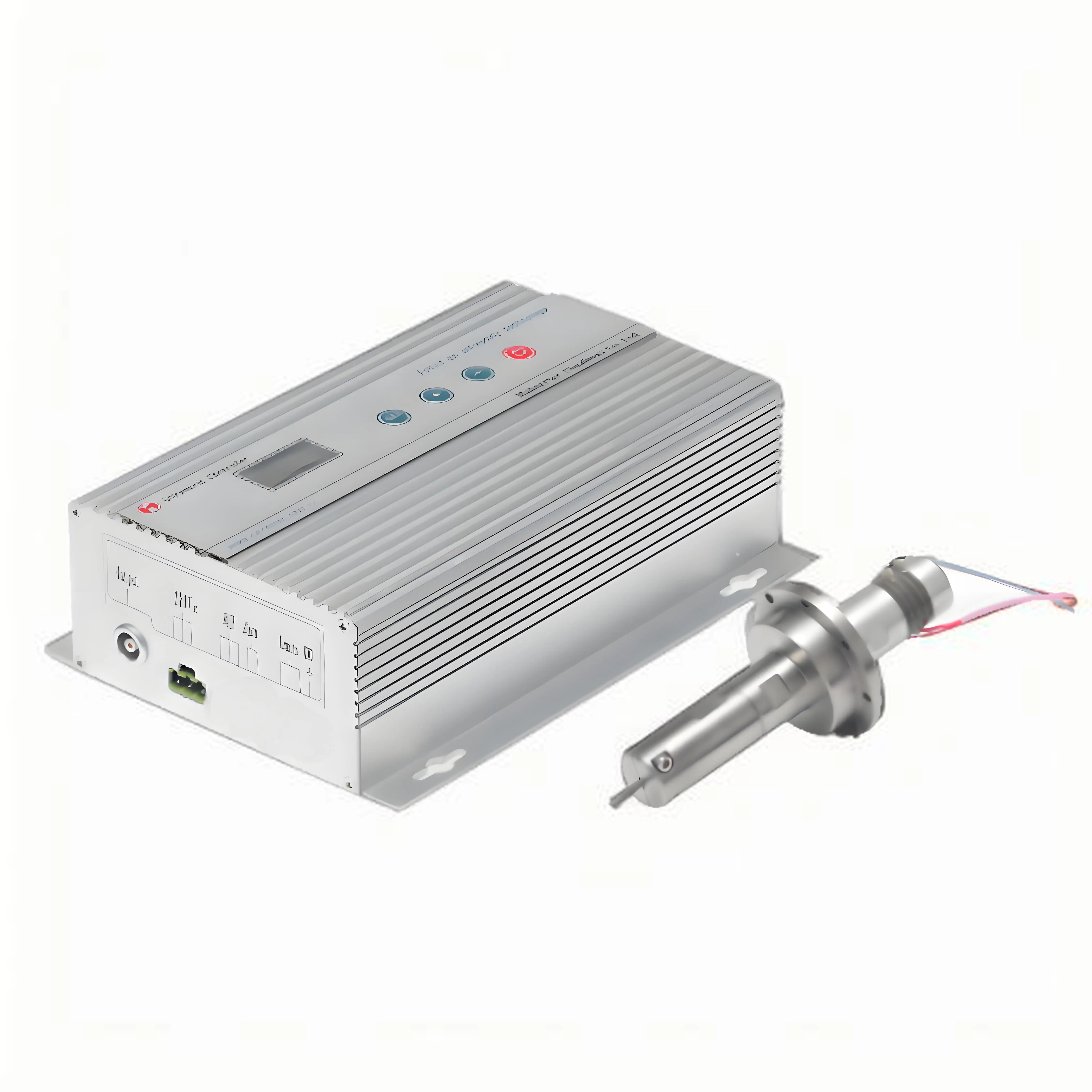 Ultrasonic transducer external box system for conversion of electrical energy and mechanical energy