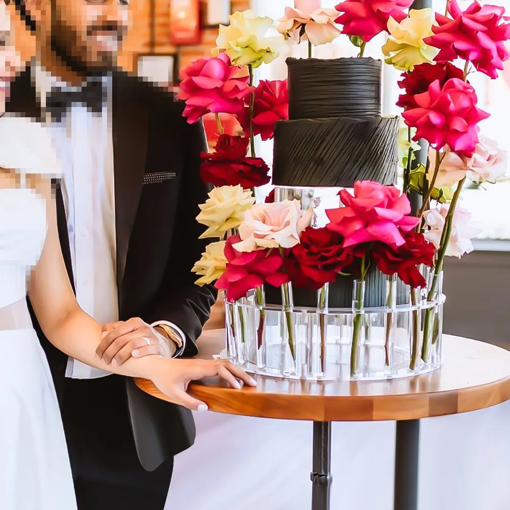 Gaojian Hot Selling Custom Wedding Acrylic Square Dessert Flower Stand Cake Stand For Wedding  Party Decorations