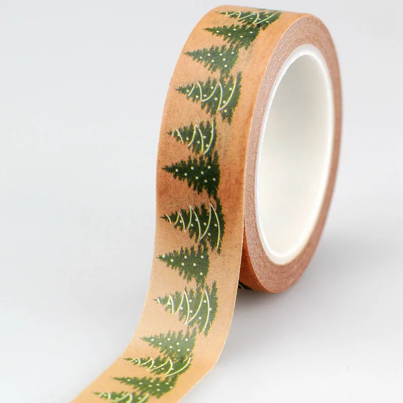 8 Designs Cute 15mmx10m Snow Deer Christmas Tree Decorative Washi Tape