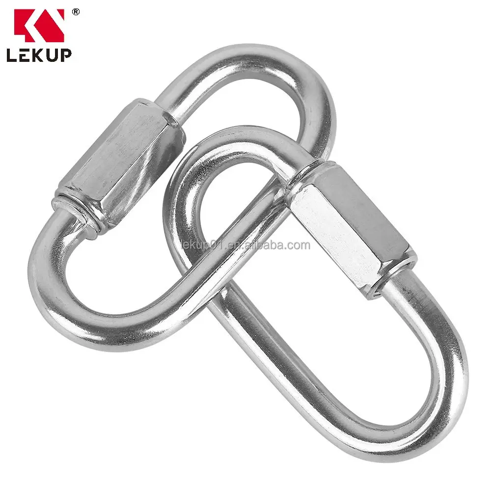 Stainless Steel Chain Link Fastener Safety Screw Locked Quick Link Oval Shape Quick Link