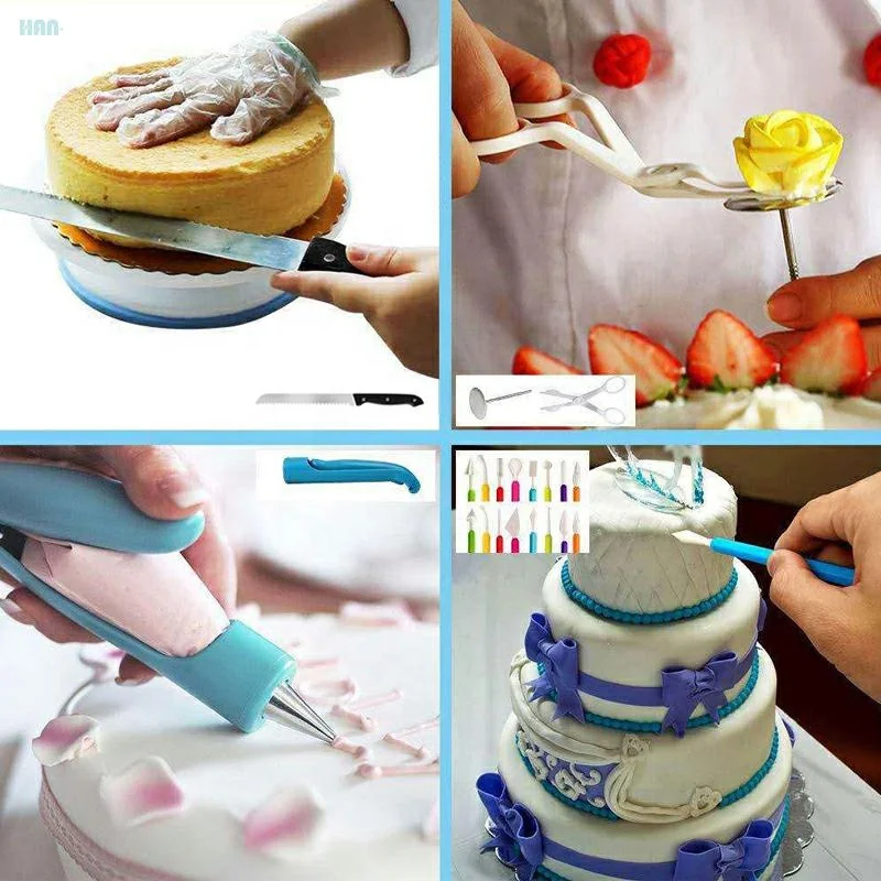 341 Pcs Cake Turntables Decoration Accessories Kit Baking Pastry Decorating Tools Set