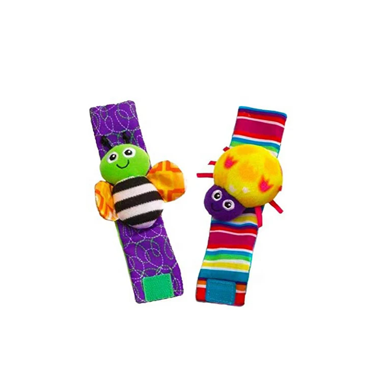 Baby Socks insect Infant Rattles Stuffed Toys Animal Wrist Strap