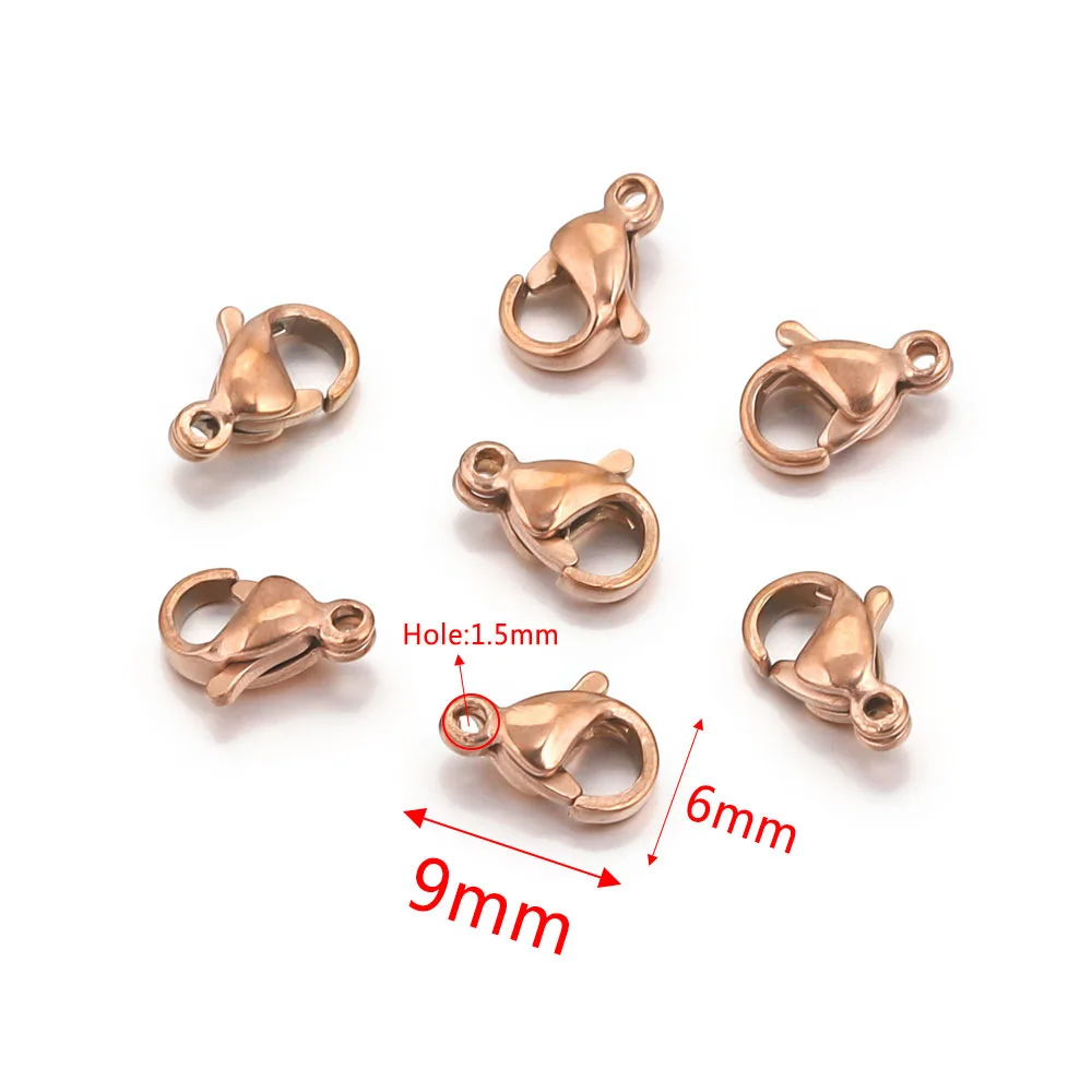 Manna 9/10/11/12/15mm Gold Plated Stainless Steel Lobster Clasp Connectors Clasp For Necklace Chains DIY Jewelry Making