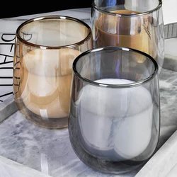 Double Walled Glass Coffee Mugs 8oz Smoked Glass Insulated Coffee Mugs  Perfect Glass Tea Cups & Latte Cups