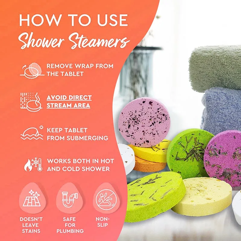Bomei hot sell instock gift set organic lavender shower aromatherapy tablets vegan supplier aromatherapy luxury shower steamer