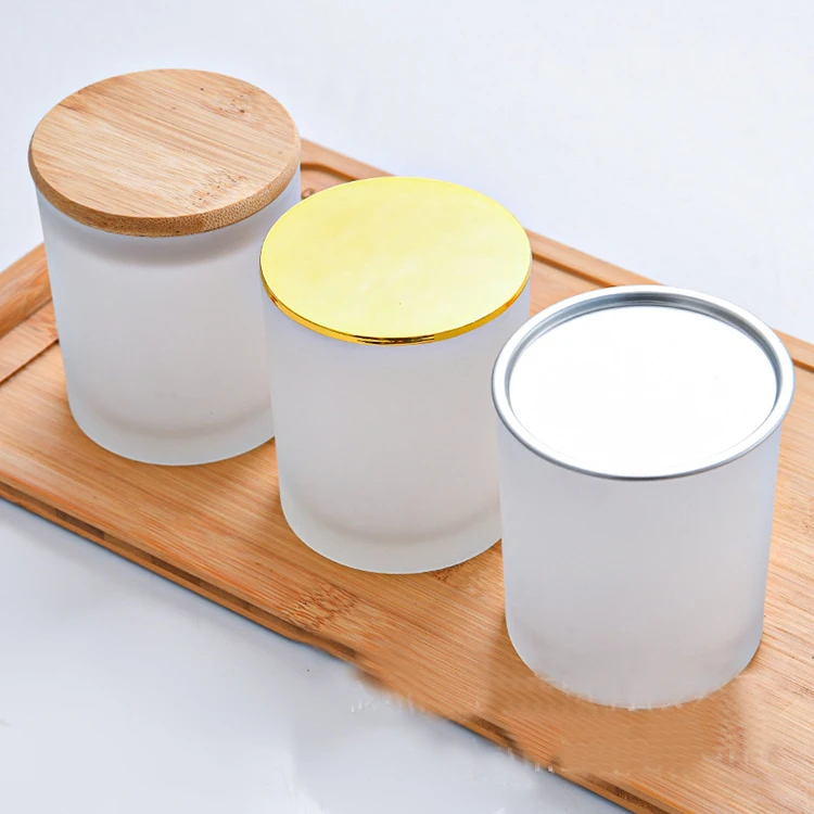 
4oz 8oz 10oz 11oz 14oz 20oz Black White frosted Matte Clear Transparent Glass Candle Jars with Metal lid candle matte jars 