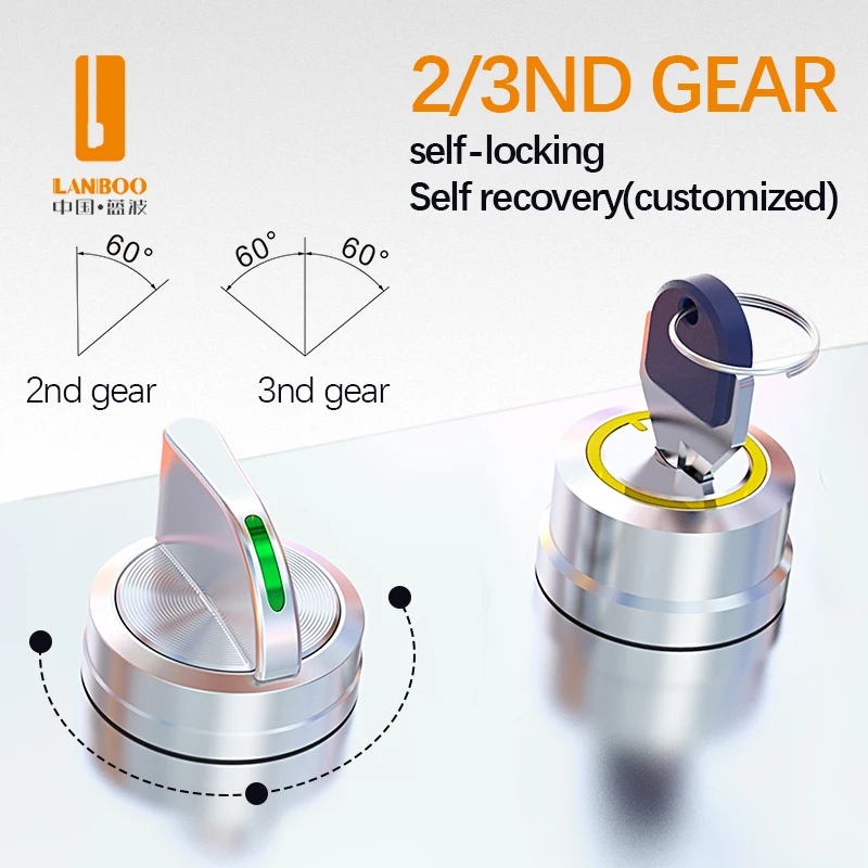 LANBOO Hot Sale 25A Safety High Current SA1/SA2 Knob Switch Key Button Switch