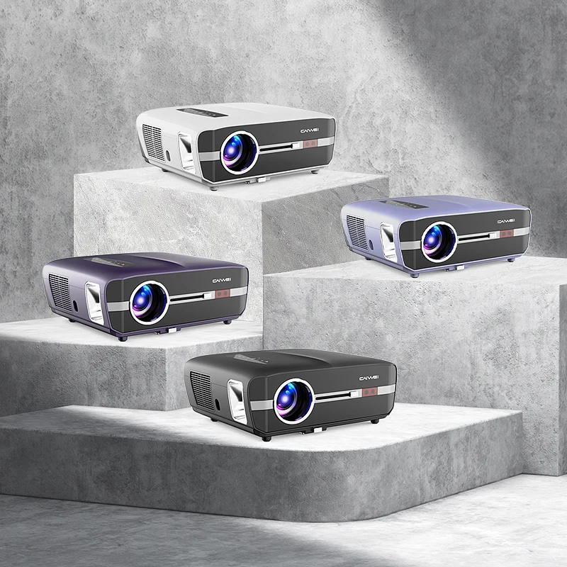 New 4k 1080p digital smart projector for cinema/PC/video game/advertising/KTV/meeting multimedia projector with microphone