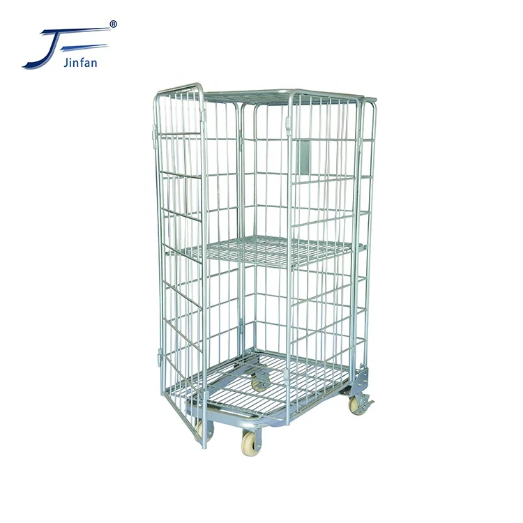 Top Selling foldable Industrial warehouse roll container cage transport trolley container
