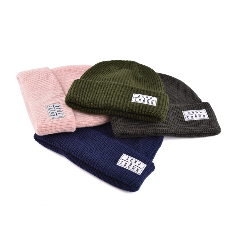 Wholesale unisex designer knit fisherman beanies cap hats knitted custom beanie winter hats