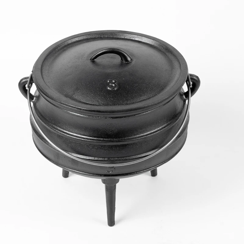 debien popular utensils Kitchen cookware Enameled Cast iron hunting pot cauldron cast iron pressure cooker camping pot