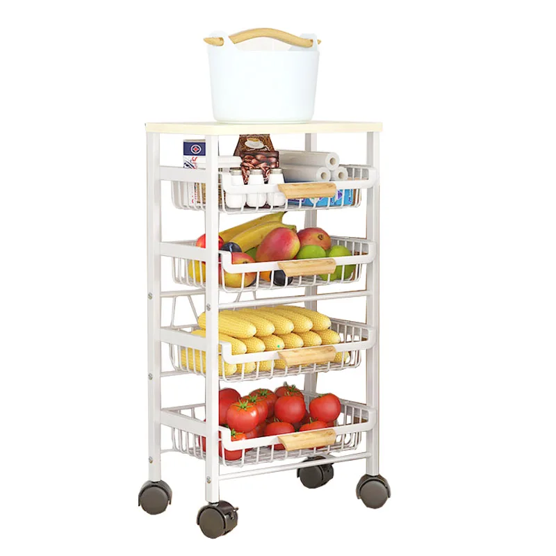 Drawer Design 5 Layers Removable Kitchen Bathroom Storage Organizer Rack Rolling Trolley Cart