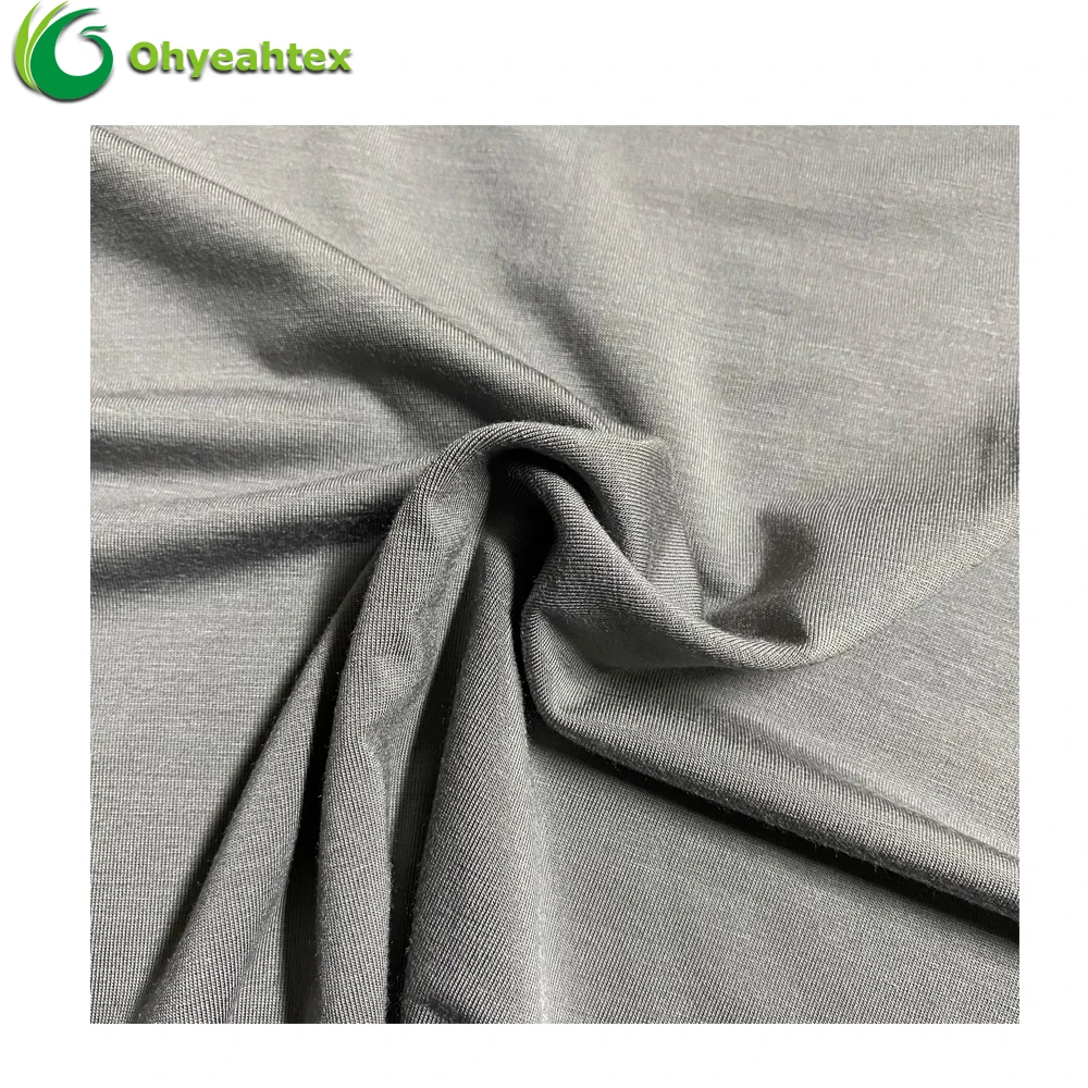 OEKO Certificate Organic Knitted Jersey 95% Bamboo Viscose Spandex Fabric For Baby Clothing Wholesale