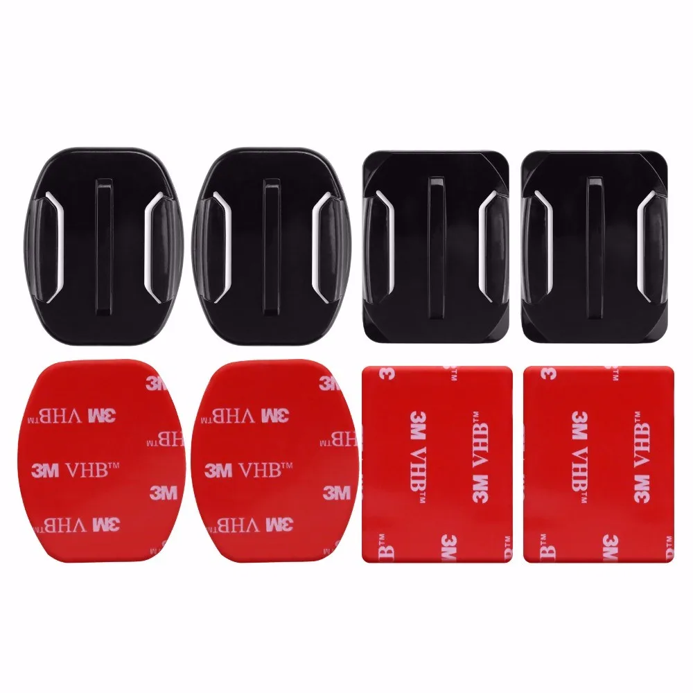 Action Camera Accessories 4 in 1 Helmet Sticker Square Flat Mounts with 3M Adhesive Sticky Pads for GoPros Hero 11/10/9/8/7/6/5