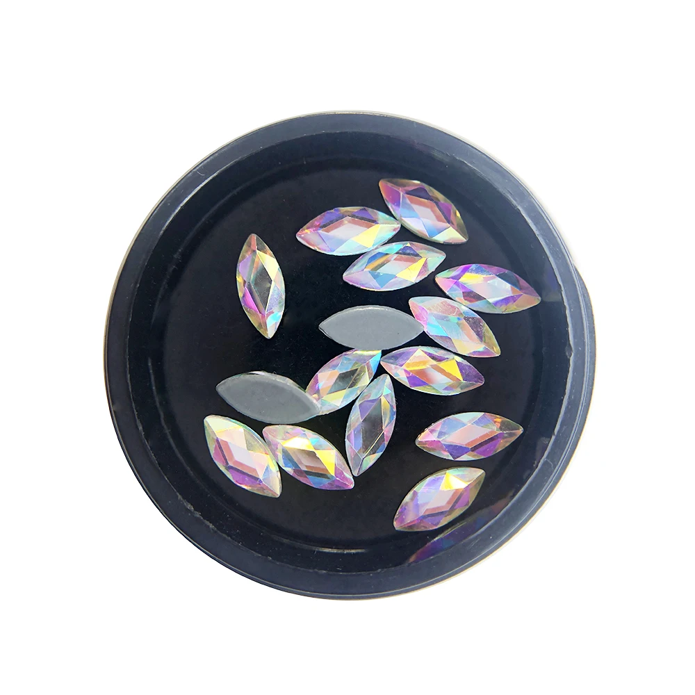 Hot sale supplies  Flatback Fancy Irregular Shaped Glass mix bling nail rhinestones