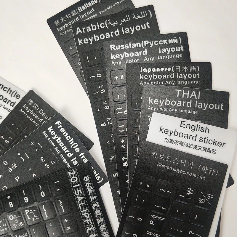 Наклейки для клавиатуры ноутбука персонализированные вырезанные алфавитные мини матовые