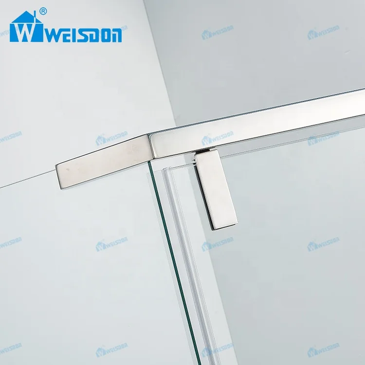 Weisdon Stainless Steel Framed Diamond Shape Shower Enclosure Tempered Glass Hinges Pivot Shower Cabin