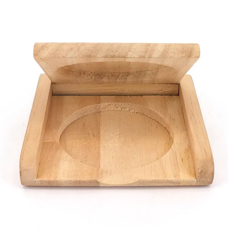 Custom Logo Unfinished Wood Hinged Lid High Quality Smooth Wood Touch Feel Makeup Small Model Wooden Craft Box