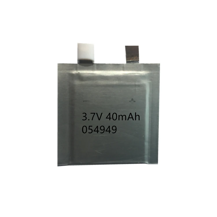 054949 Thin Battery 054949 new custom model 3.7V rechargeable paper card battery 40mAh thickness 0.55mm