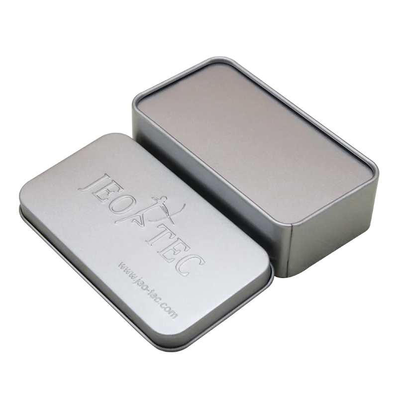 Embossed Case Tin Metal Hinged Tea Container Medicine Box Frosted Tin Packaged