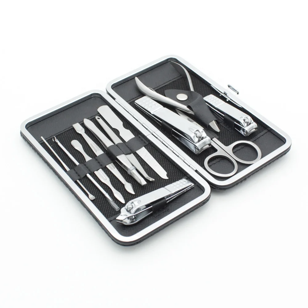 Luxury 12 Piece Personal Care Pedicure Grooming Kit Nail Manicure Set with PU Leather Case