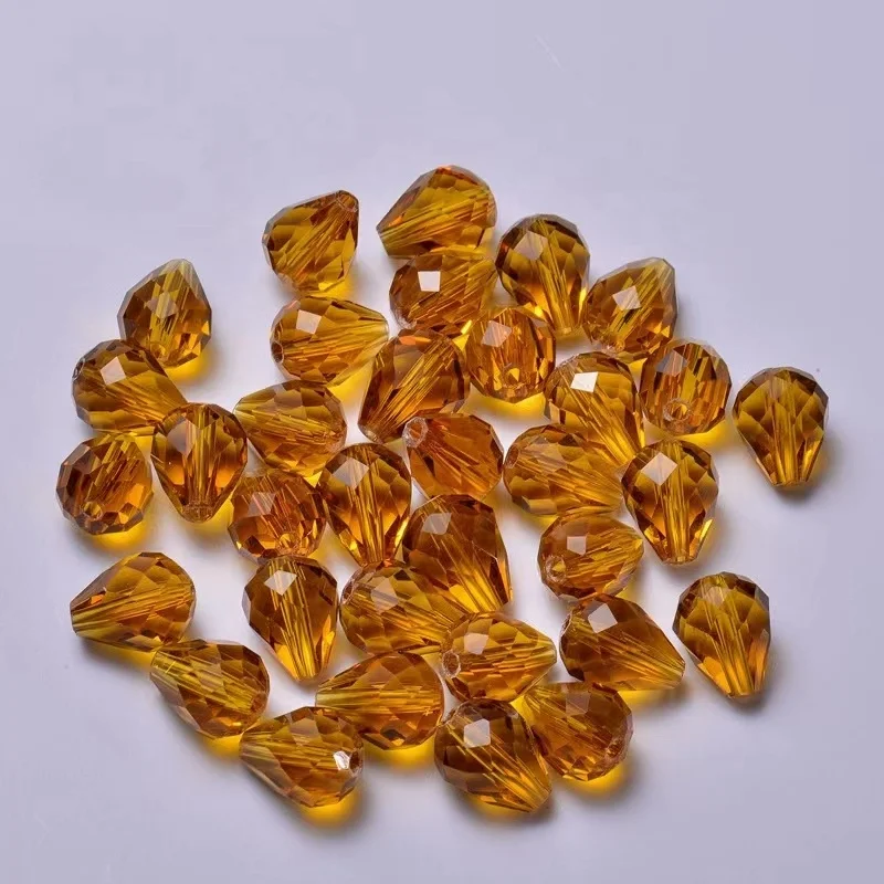 8*6mm 10*8mm 12x10mm drop faceted glass beads