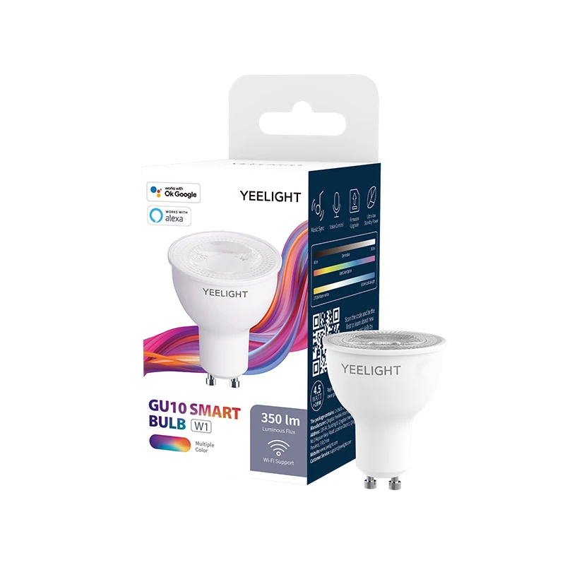 YEELIGHT GU10 Smart bulb Lights  lighting bulb rgb work with google amazon alexa color smart bulb gu10