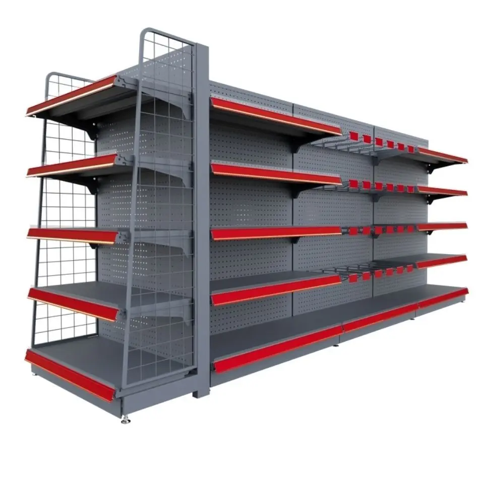 Grocery Store Display Racks Supermarket Shelf Gondola Shelving Durable Shop Metal Display Shelf