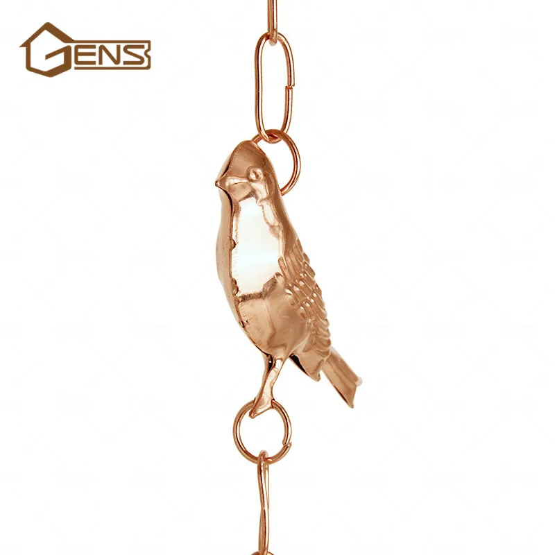 European style bird design Eco Friendly copper rain chain and downspout