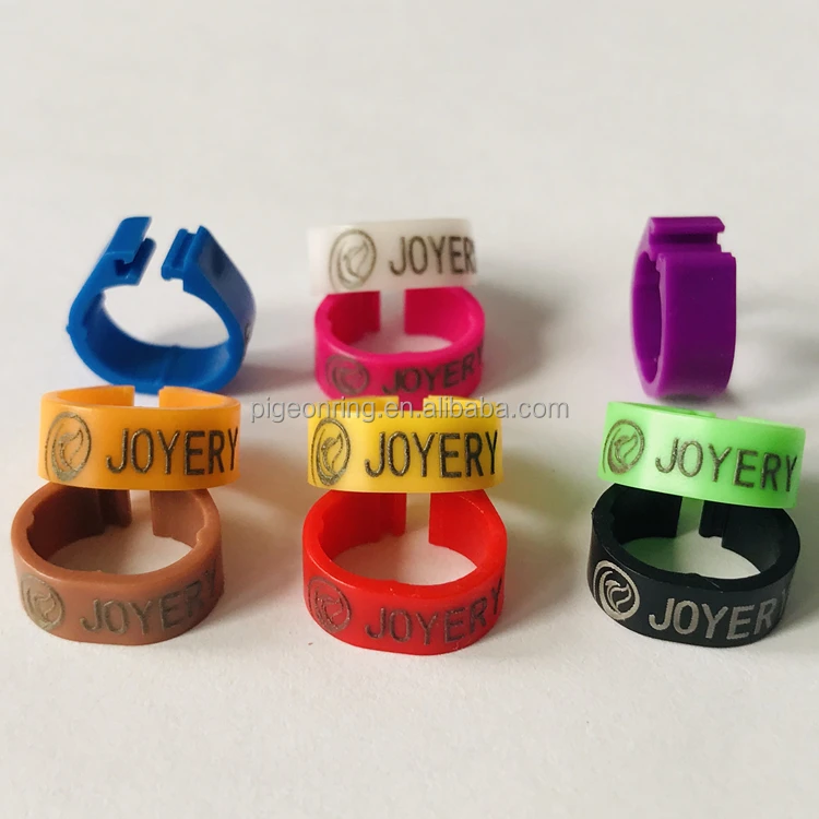 Wholesale High quality Personal Customized 8mm Plastic split pigeon ring