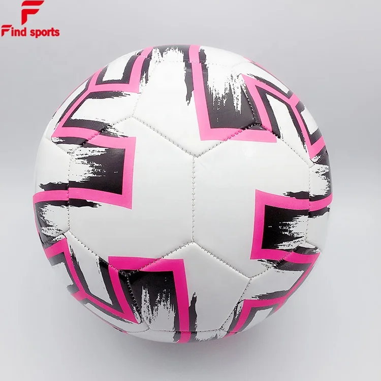 pink black material logo printed light weight soccer ball size 5  BSCI factory