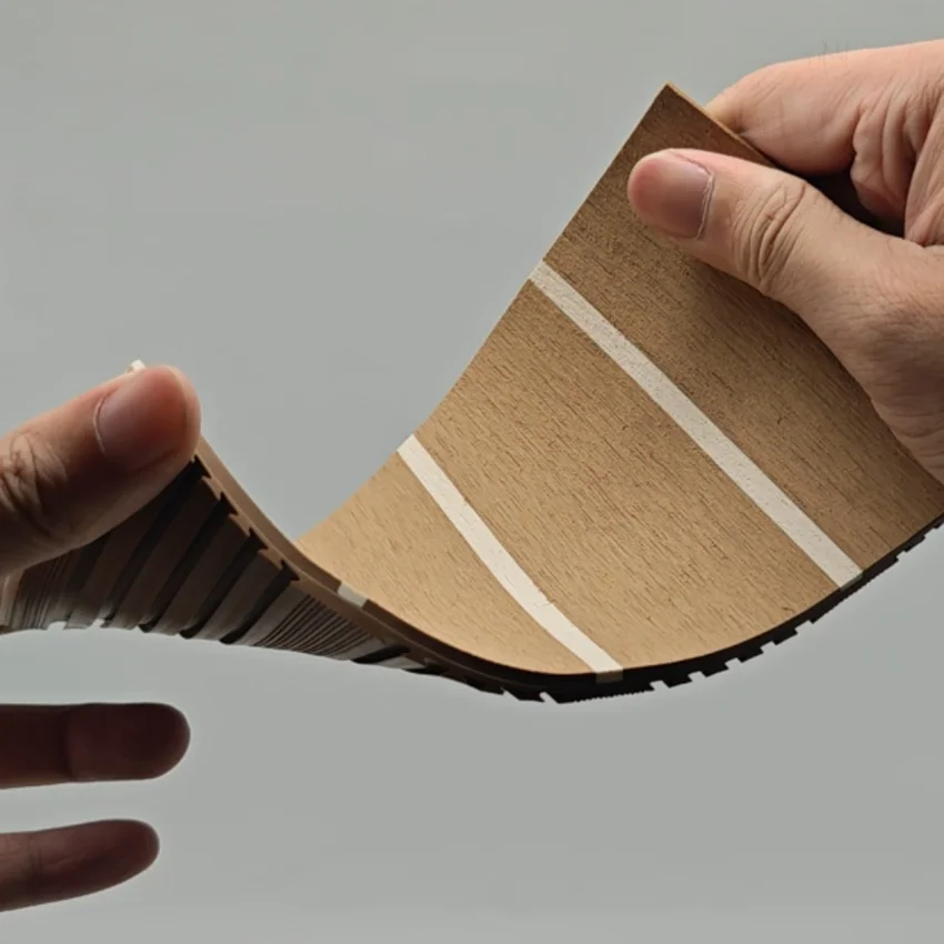 Boat Marine Yacht Synthetic Luxury Vinyl PVC Teak Decking Flooring With White lines