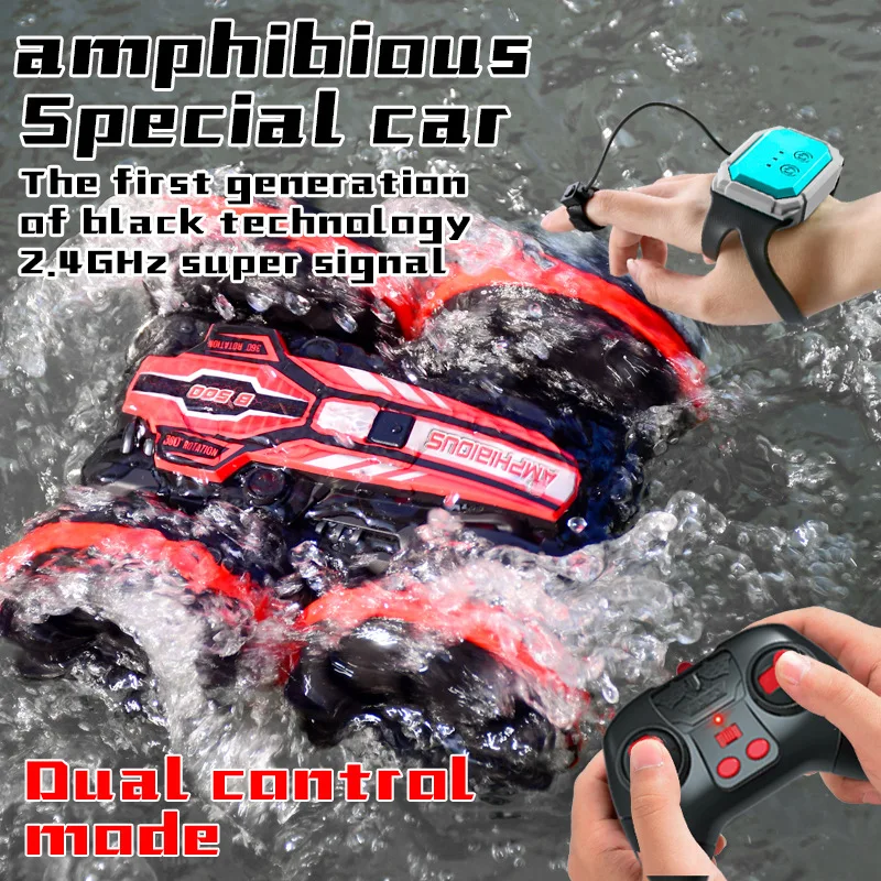Land & Water amphibious waterproof stunt car Gesture sensing tumbling watch water play Remote control vehicle dual controller