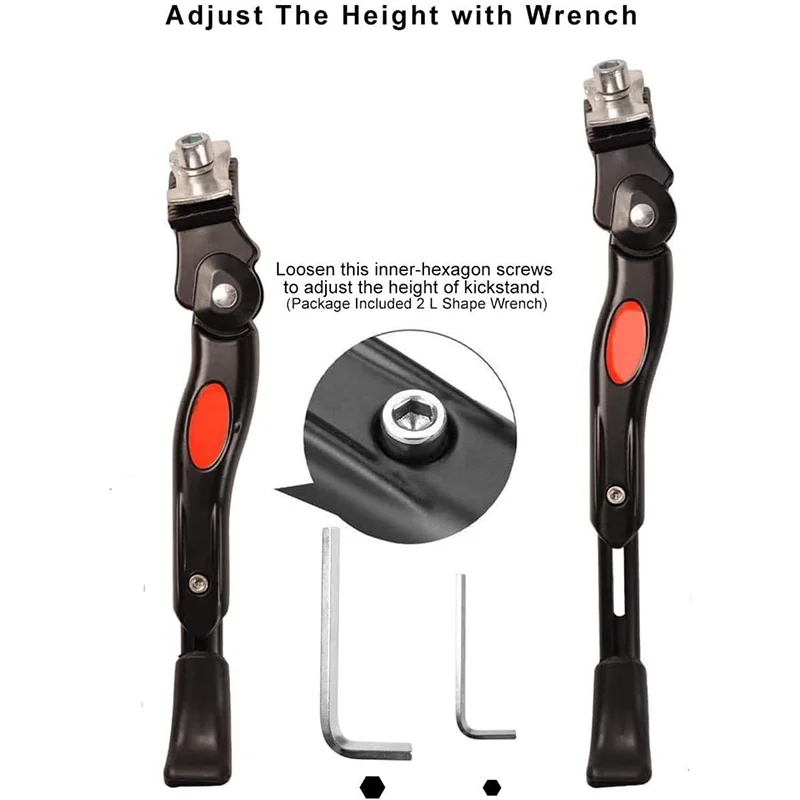 Universal Adjustable Aluminum Alloy MTB Road Bike Bicycle Side Kickstand Side Rear Mount Stand Bike Foot Support Bike Kickstand