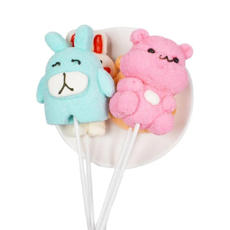 Manufacture Supply Custom Christmas Decoration Soft Marshmallow Lollipop