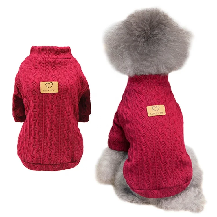 Spring Cute Fashion Medium Small Pet Clothes Poodle Pomeranian Dog Knitting Coat