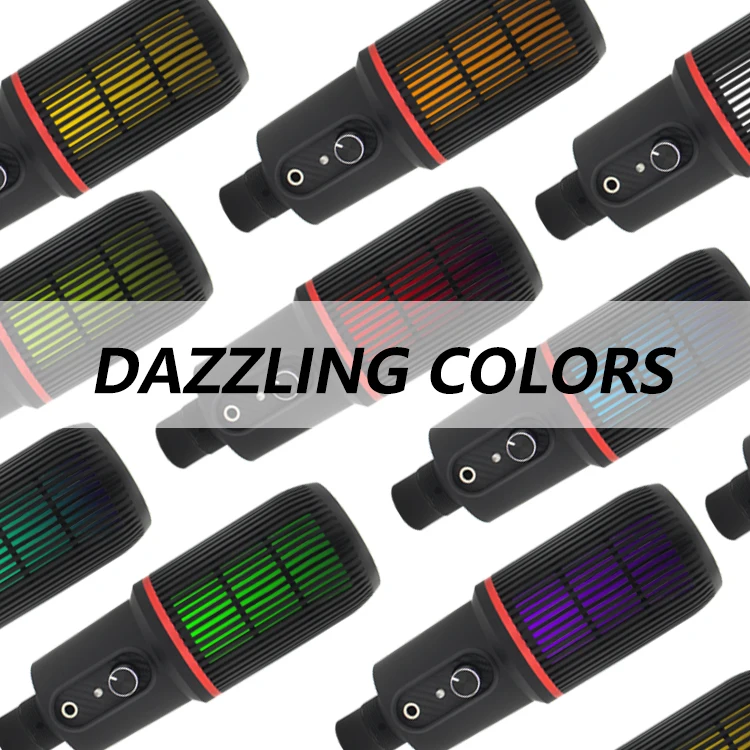 Конденсаторный микрофон RGB USB, креативный дизайн, микрофон для записи Youtube, игрового компьютера и онлайн-игр