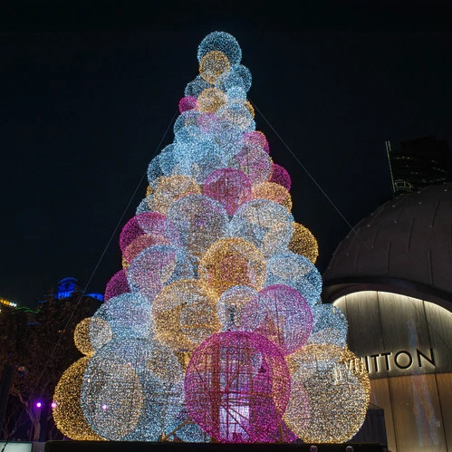 Giant led artificial Christmas tree ball ornaments commercial outdoor light large artificial Xmas tree