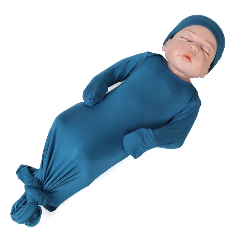 Newborn Modal Gown Long Sleeve Knotted Baby Clothes Baby Gown