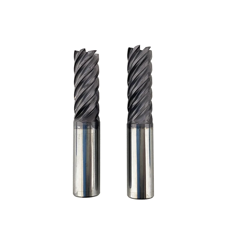 FULLOVE Cemented Tungsten Carbide End Mill Cutters 6 Flute Hrc45/Hrc55/Hrc65 Square Solid End Mill