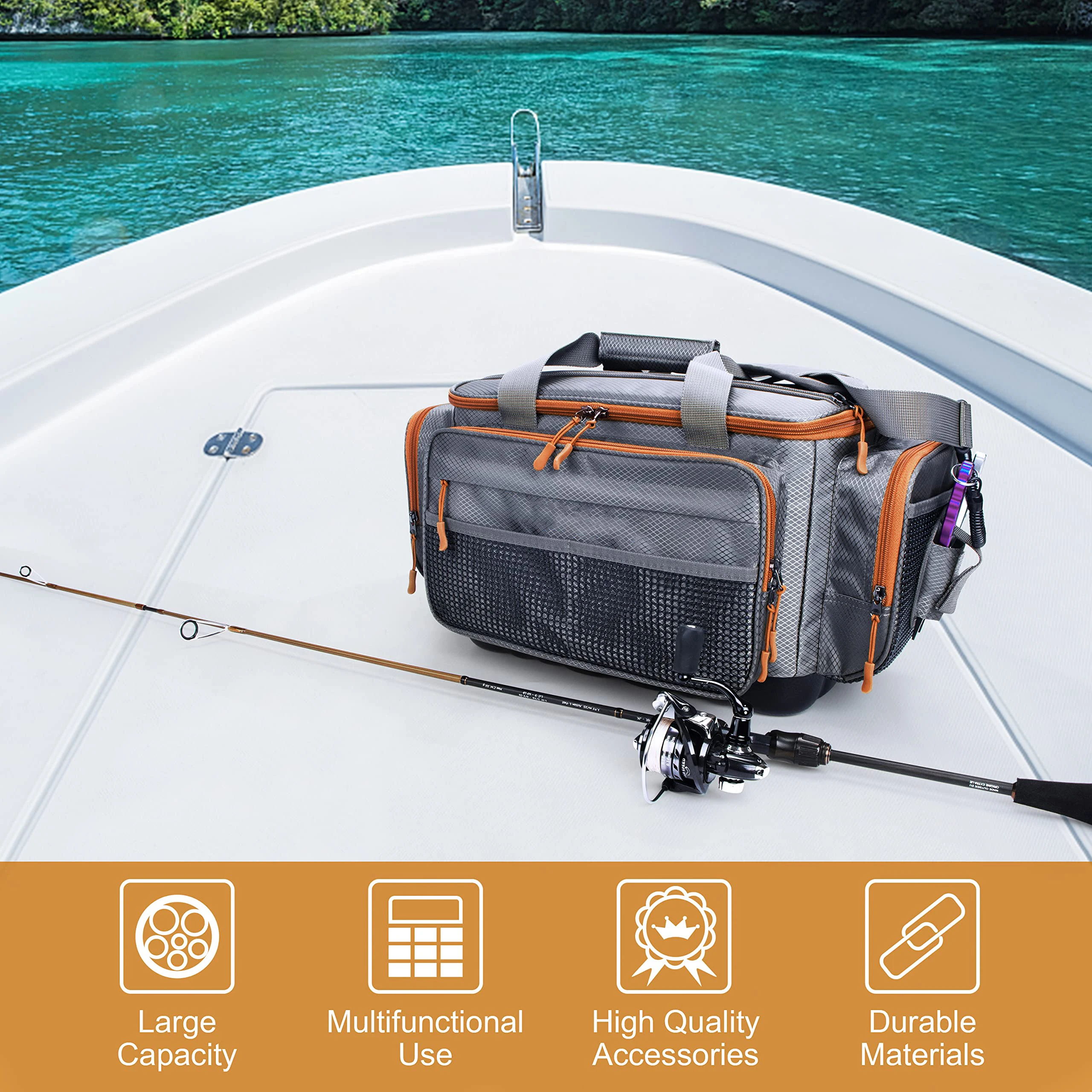 Multifunctional Fishing Tackle Bag Waist Pack Fishing Lures Tackle Gear Utility Storage Bag