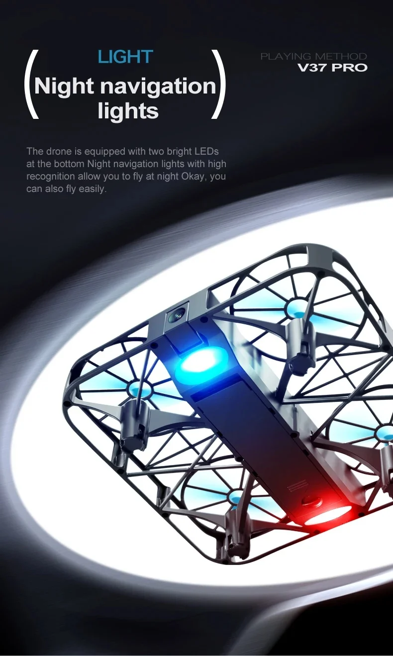 New Model V37 Mini Drone 4K HD Drone Camera FPV with Live Video Gravity Sensor One Key Take-off Small Selfie Drone for Kids Toys