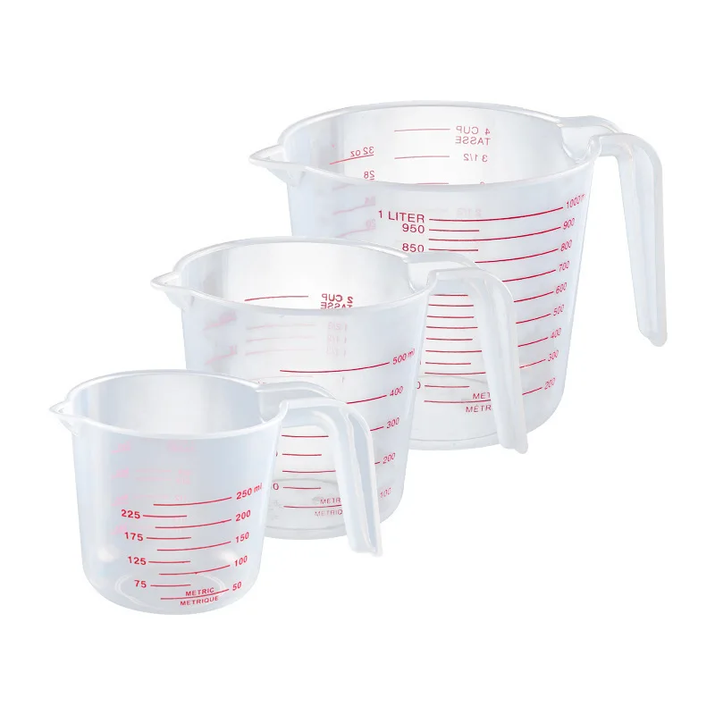 High Quality Plastic clear Measuring Cup Jug with Scale and Handle Grip